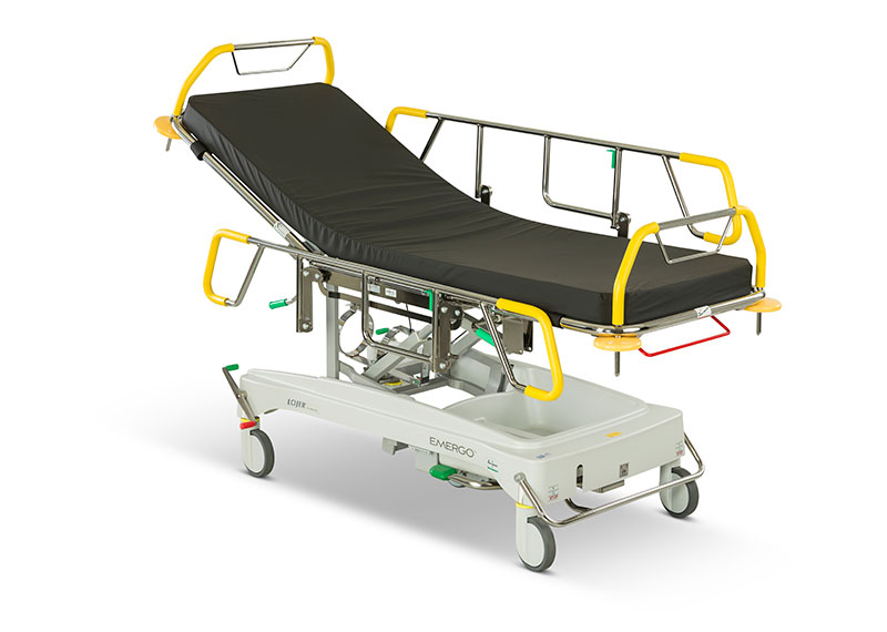 Каталка пацієнта медична Emergo 6280 з рентген прозорим ложе. Артикул: 100006280. Виробник Lojer (Фінляндія).